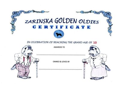 Image of Golden Oldies Certificate
